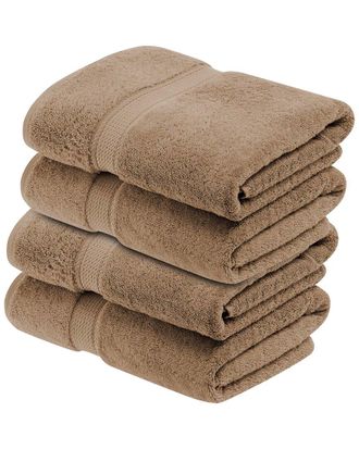 Superior Set Of 4 Egyptian Cotton Plush Heavyweight Absorbent Luxury Soft Bath Towels