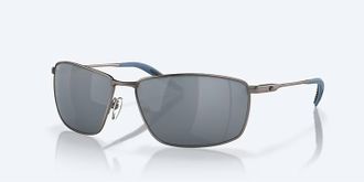 Costa Unisex Turret Polarized Sunglasses In Matte Dark Grey Gray Silver Mirror