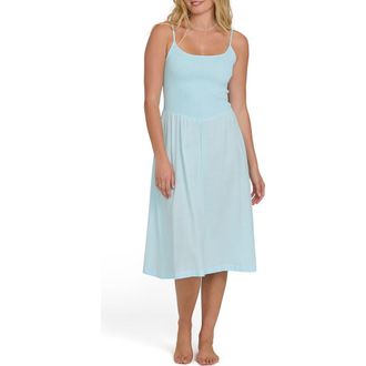 Billabong Hidden Cover Smocked Sleeveless Cotton Blend Midi Dress in Clearwater at Nordstrom, Size X-Small
