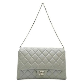 Chanel Pre-owned Matelasse Coco Mark Leather Chain Bag - Dames - Pre-owned - Grijs - Maat: ONE Size Leer