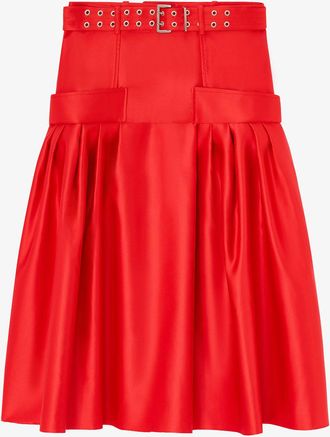 Ganni Skirt in Duchesse Satin - Size 10/12 Goji Berry