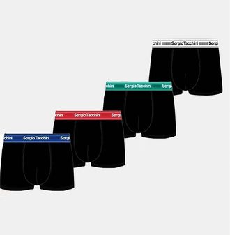 Sergio Tacchini Mens 4 Pack Plain Design Boxer Brief - Multi - Size: 32/34/35