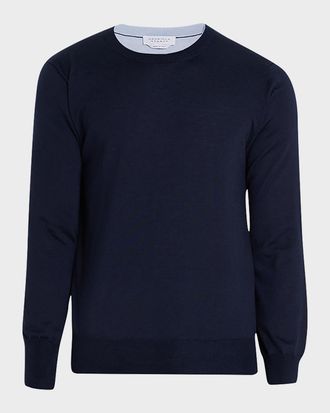 Gabriela Hearst Men & apos;s Wells Cashmere-Silk Reversible Pullover Sweater