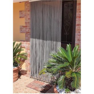 Trade Shop Trade Shop - Tenda Moschiera Antimosche A Fili Torciglione In Gomma Grigia 120x230 Cm Tpl88 025479