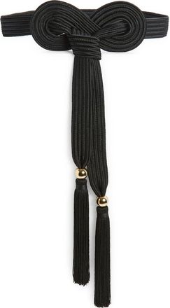 Carolina Herrera Satin Rope Belt in Black at Nordstrom, Size Large