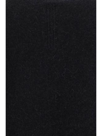 Rick Owens Mens Round Neck Sweater Black Alpaca; Other Fibres: Vicu&ntilde;a
