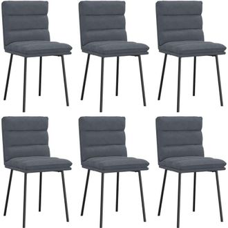 vidaXL Vidaxl - Sillas De Comedor 6 Unidades Terciopelo Gris Oscuro