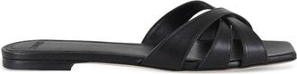 3Juin Sandali slides in pelle - Nero