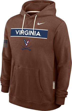 Nike Virginia 2026 Military Appreciation Nike Mens Dri-FIT College Long-Sleeve Hooded Top in Brown | IV9956-255