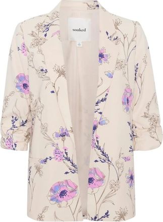 Soaked In Luxury SLShirley Print Blazer - Dames - Jassen - Beige - Maat: M Leer