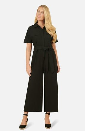 Yumi Utility Relaxed Fit Jumpsuit in Black at Nordstrom, Size 10