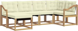 vidaXL Conjunto De Sof&aacute;s De Exterior 6 Uds. Blanco Y Crema Vidaxl