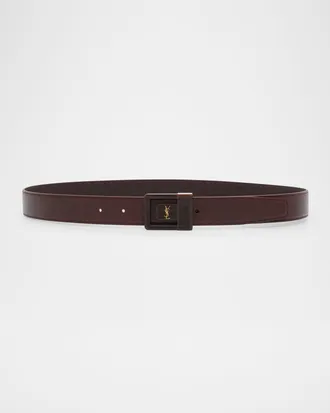 Saint Laurent YSL Buckle Leather Belt