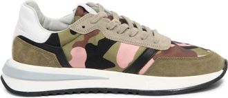 Philippe Model Lage Camo Military Rose Sneakers - Dames - Sneakers - Groen - 38 EU - Schoenen