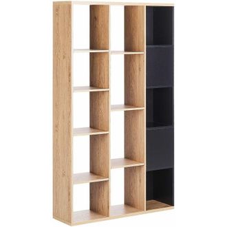Beliani Moderna libreria minimalista a 5 piani 99 x 26 x 175 cm Nero con legno chiaro Bangor