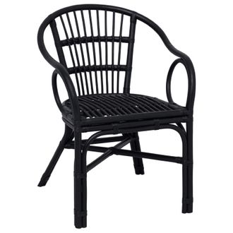 vidaXL Silla Apilable Negro 58 X 60 X 81 Cm Rat&aacute;n Vidaxl