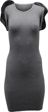 Opening Ceremony Ruffle Sleeve Bodycon Dress in Grey Viscose