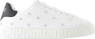 Versace Medusa Versierde Leren Sneakers - Dames - Sneakers - Wit - 36 EU - Leer - Schoenen