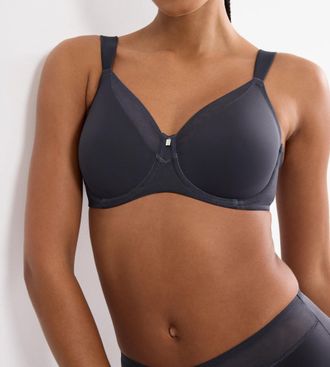Triumph B&uuml;gel-BH TRIUMPH True Shape Sensation T W01, Damen, Gr. 100, Cup D, ink gray, Jersey, Obermaterial: 72% Polyamid, 28% Elasthan, BHs B&uuml;gel-BH, verklein