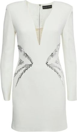 DAVID KOMA Abito corto con decorazione - Bianco