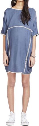Hatch Rio Maternity Mini Dress In Storm/blue