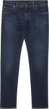 Dolce & Gabbana Jeans, Heren, Blauw, S, Leer, Slim-fit Jeans