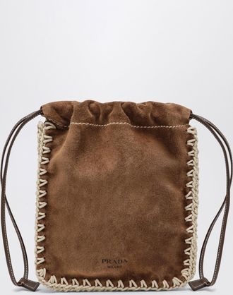 Prada Cocoa suede smartphone holder