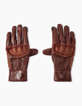 Belstaff Mens Clinch Glove Leather Gloves - Brown - Size: XL