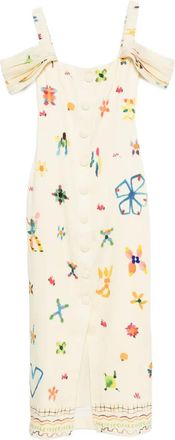 Alemais Abito midi con scollo quadrato - Giallo