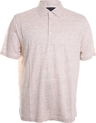 Scott Barber Mens Linen Polo In Natural