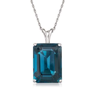 Ross-Simons London Blue Topaz Pendant Necklace in Sterling Silver