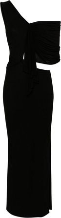 CHRISTOPHER ESBER draped halterneck maxi dress - women - Spandex/Elastane/Polyester - 6 - Black