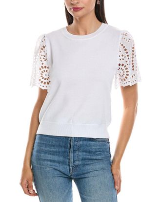 Nanette Lepore Eyelet Sleeve Blouse