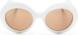 Gucci Interlocking-G oversize-frame sunglasses - women - Acetate - One Size - White