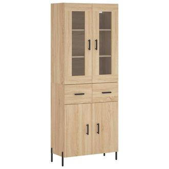 Berkfield Home Highboard Sonoma Oak 69.5x34x180 cm Engineered Wood in Brown