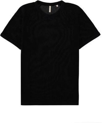 Sunflower Black Perforated Crew Neck T-Shirt