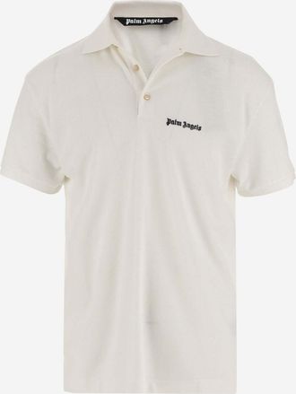 Palm Angels Orange COTTON POLO SHIRT WITH LOGO