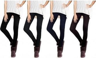 Trade Shop Trade Shop - Set 4 Leggings Fantasia Ethnic Donna Effetto Termico Interno Felpato Elastico