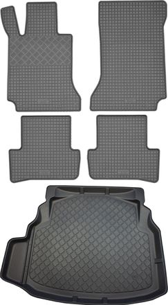 OEM Juego De Alfombrillas De Goma Para Coche Y Maletero Para Mercedes Clase C W204 Sed&aacute;n (4 Puertas) De Abril De 2007 A Febrero De 2014