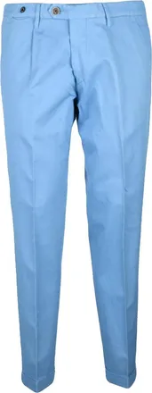Filetto Pantalone Italiano Cotton Linen Elastane Trousers With Pleated Waist And Straight Leg