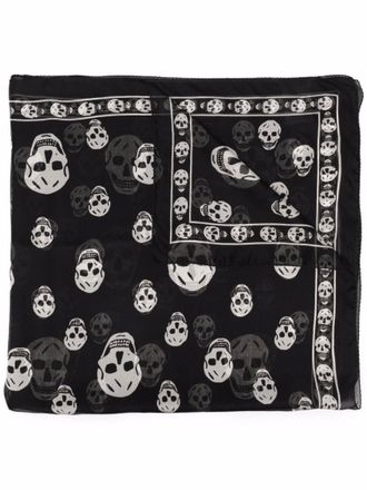Alexander McQueen Black Skull silk scarf