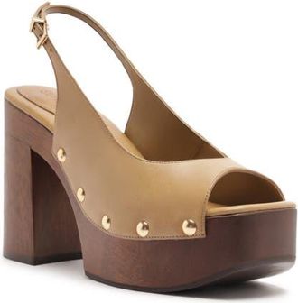 Schutz Rose Slingback Platform Sandal in Fig at Nordstrom, Size 9.5