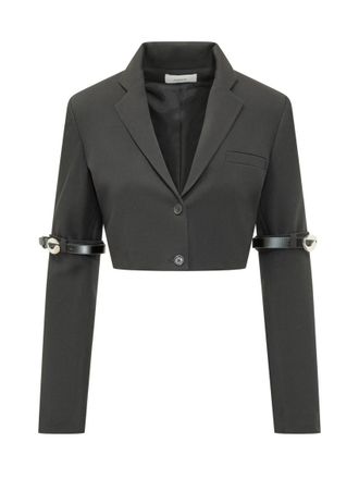 Coperni Black Solid Notched Lapel Blazer