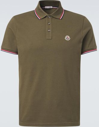 Moncler Polo in piqu&eacute; di cotone con logo
