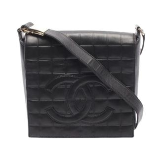 Chanel Pre-owned Chocolate Bar Lambskin Shoulder Bag - Dames - Pre-owned - Zwart - Maat: ONE Size Leer