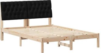 vidaXL Estructura De Cama Negro 140 X 200 Cm Madera De Pino Macizo Vidaxl