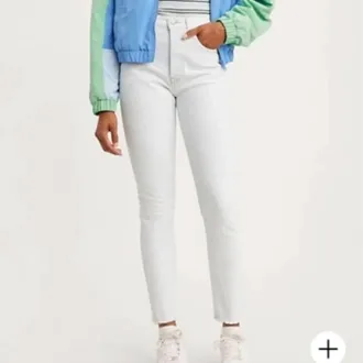 Levi's Womens Premium 501 Skinny Jeans In Blue, White