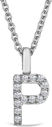 The Diamond Store Love Letter Initial P Lab Diamond Necklace set in 9K White Gold