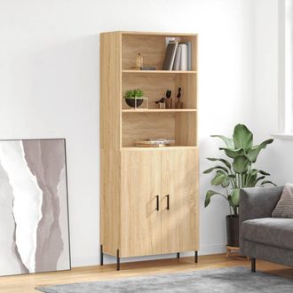 vidaXL Vidaxl - Aparador Alto Madera Contrachapada Color Roble 69,5x34x180 Cm