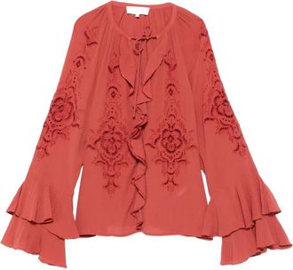 BA&SH Blusa con ricamo - Rosso